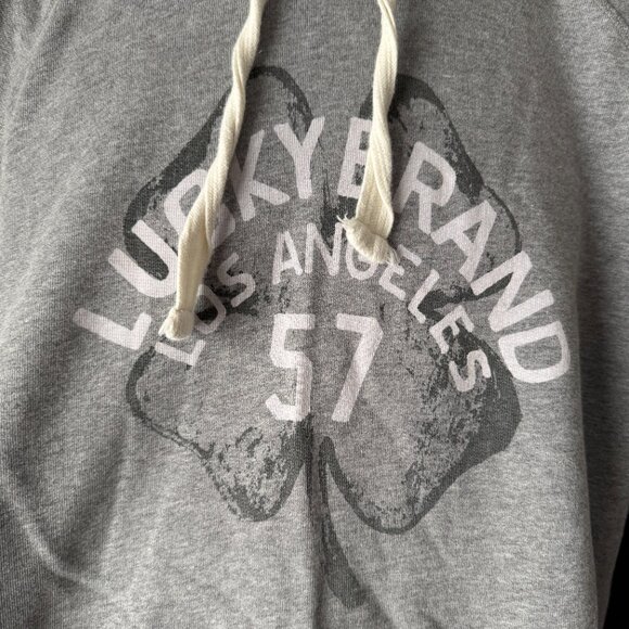 Lucky Brand Gray Hoodie Sweatshirt w/4-Leaf Clover Logo XX-Large - Picture 2 of 12